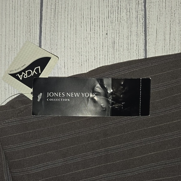 Jones New York Women's Wool Striped Career Dress Pants Gray Size 10 NWT - Picture 7 of 9